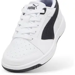 Puma Rebound V6 Lo Kids'Sneakers, Shoes, White/Black/Black, 30-4