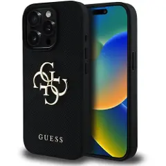GUESS Pu Grained 4g Metal Logo Iphone 15 Pro Telefondeksel-1