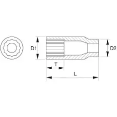 Bahco STØTTE 1/2-24MM LANG 12-VINKEL-5