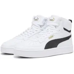 Puma Caven 2.0 Mid Sneakers, Shoes, White/Black/Gold, 38-3