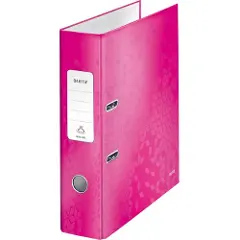 Leitz Brevordner 180° WOW Laminert kartong A4/80mm Rosa-2