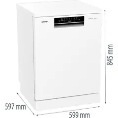 Gorenje GS643C90W, Frittstående, Full størrelse (60 cm), Hvit, Berøringskontroll, 3 kurver, Rustfritt stål-2