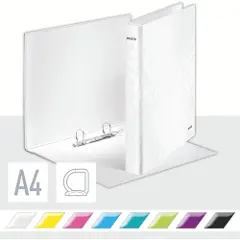 Leitz WOW - Ringperm - bokryggbredde: 40 mm - for A4 Maxi - kapasitet: 250 ark - perlehvit-5