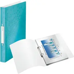 Leitz WOW - Ringperm - for A4 (210 x 297 mm) - kapasitet: 190 ark - isblå metallisk-4
